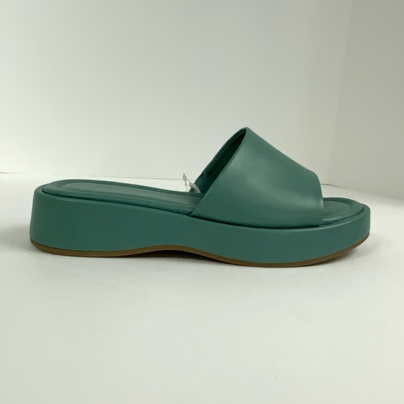 A New Day Women Platform Wedge Sandals Size 7.5 Slip On Green Slide - Picture 3 of 12